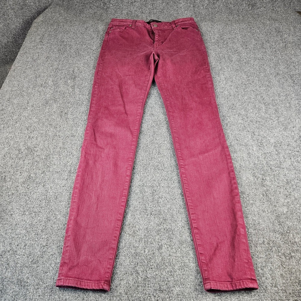 Liverpool Jeans Company The Skinny Burgundy Wine Pants Size 10/30 Mid Rise